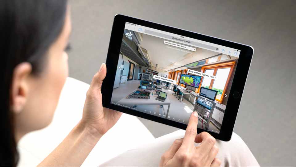 360° Besichtigung DLR- Institut für Hochfrequenztechnik und Radarsysteme Virtuelle 360° Besichtigung - DLR-Institut für Hochfrequenztechnik und Radarsysteme.