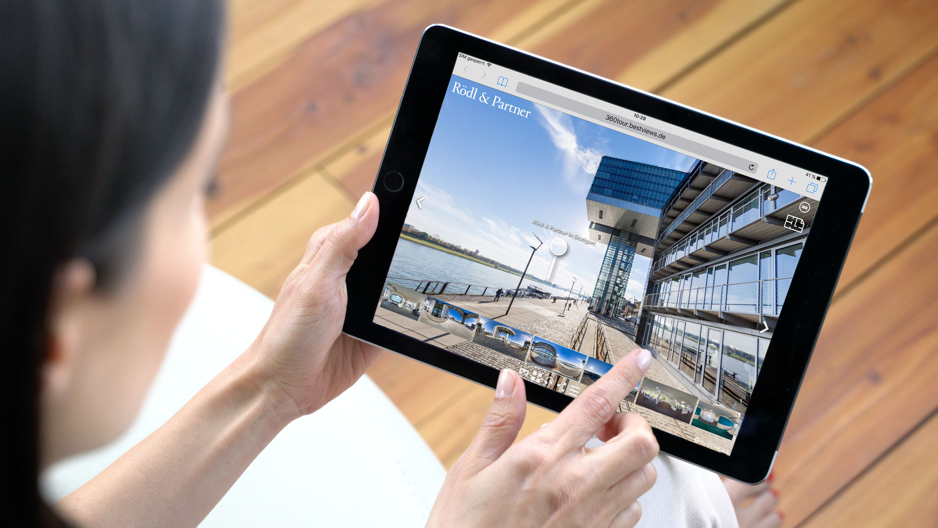 360 Grad Unternehmen - Rundgang Rödl & Partner virtuelle 360 Grad Unternehmen mit dem Tablet live erleben