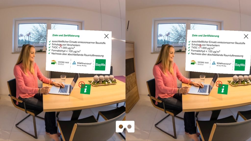 VR Mode Popup Bild und Text