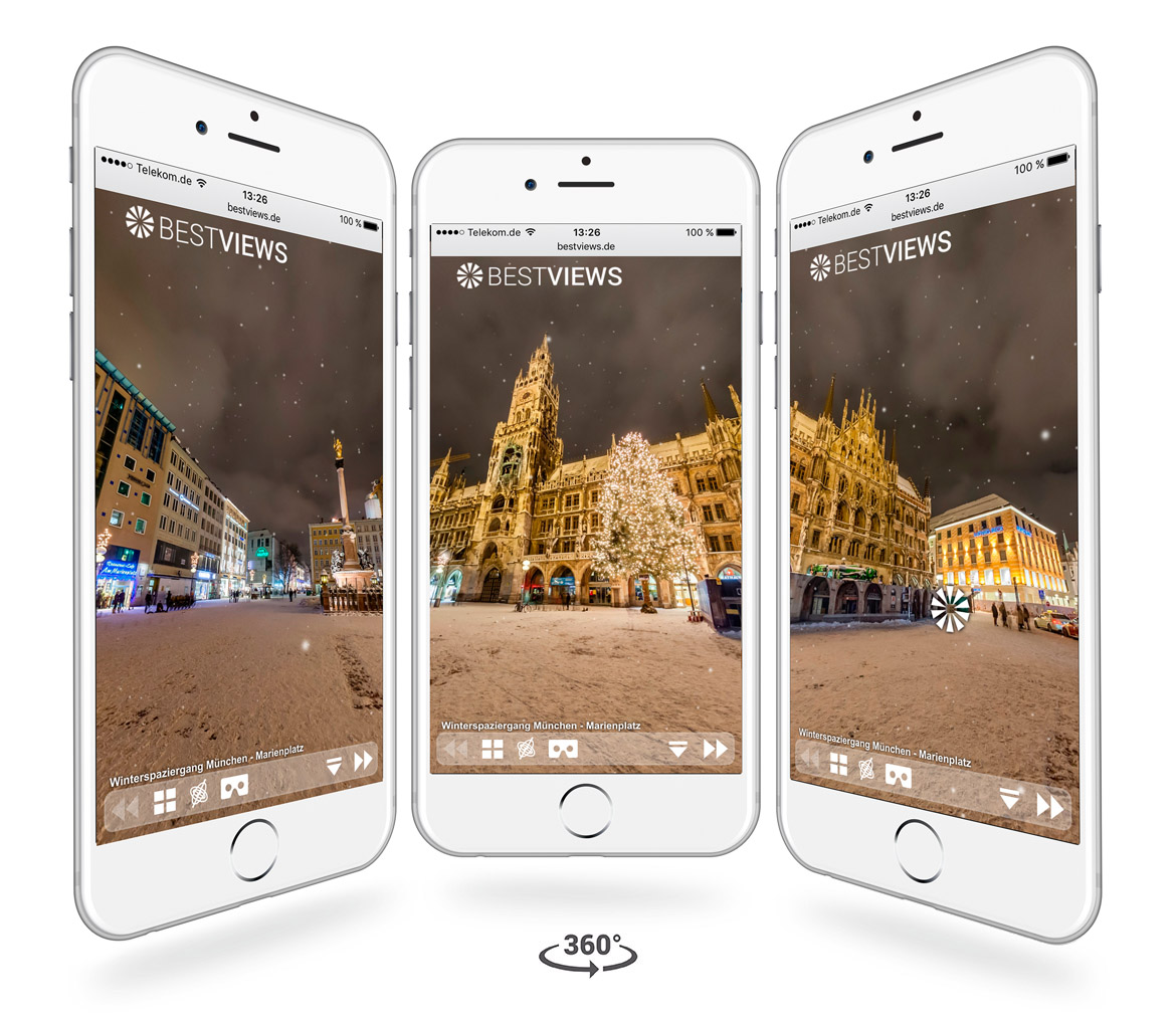 360 Grad München Winter Rundgang von Bestviews