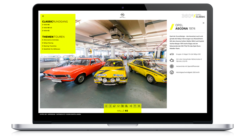 Jeder Opel wird mit den wichtigsten Fakten präsentiert.