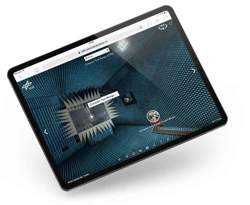 360° Besichtigung DLR- Institut für Hochfrequenztechnik und Radarsysteme Virtuelle 360° Besichtigung am Beispiel DLR- Institut für Hochfrequenztechnik und Radarsysteme am Ipad erleben