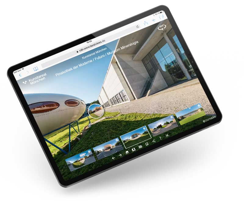 Panorama Rundgang Kunstareal München Tablet Panorama Rundgang Kunstareal München auf dem Tablet erleben.