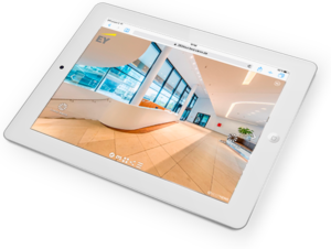 iPad Darstellung virtueller 360° Grad Luxus Studie Rundgang E&Y
