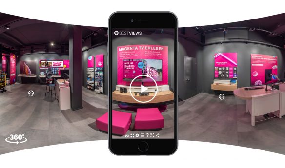 virtueller 360 Grad Shop Telekom mit dem Smartphone erleben